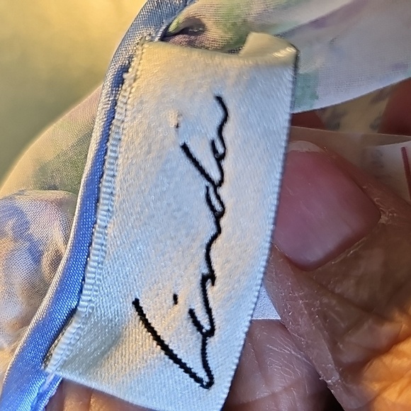 Vintage Y2K Floral Sheer Blouse with Ruffle Detail Long Sleeve. Sz Large - Picture 7 of 9